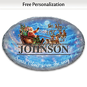Santa In His Sleigh Personalized Welcome Sign