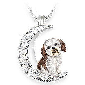 I Love My Shih Tzu To The Moon And Back Pendant Necklace