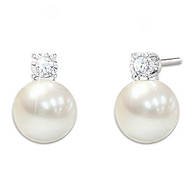 Precious Daughter Cultured Pearl And Diamond Earrings