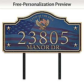 Home Of The Free Personalized Address Sign