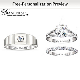 Written In The Stars Personalized Wedding Ring Set