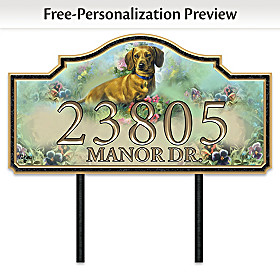Warm Dachshund Welcome Personalized Address Sign