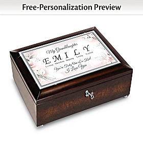 Granddaughter, You're One Of A Kind Personalized Music Box