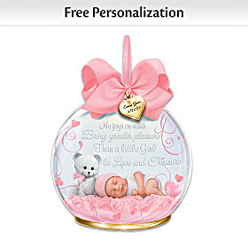 A Baby To Treasure Personalized Ornament: Girl