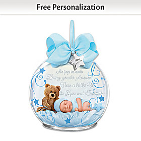 A Baby To Treasure Personalized Ornament: Boy