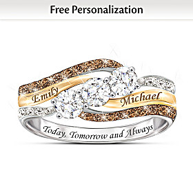 Today And Always Personalized Topaz And Diamond Ring