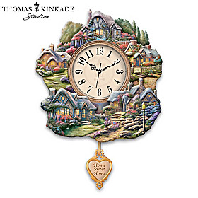 Thomas Kinkade Cozy Cottages Wall Clock