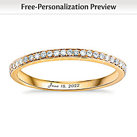 Golden Moment Of Love Personalized Diamond Wedding Ring