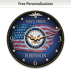 Navy Pride Personalized Wall Clock