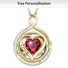 Love In Motion Personalized Flip Pendant Necklace