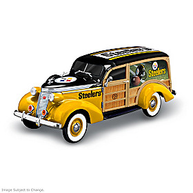 Cruising To Victory Steelers Woody Wagon Sculpture