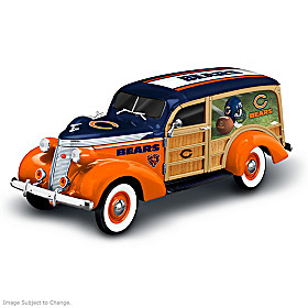 Cruising To Victory Chicago Bears Woody Wagon Sculpture