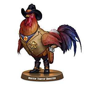 Rootin' Tootin' Rooster Figurine