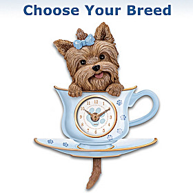 Pup In A Cup Wall Clock