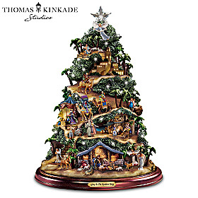 Thomas Kinkade Nativity Tree: Glory To The Newborn King Tree