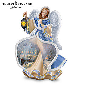Thomas Kinkade Winter Angel Of Light Figurine